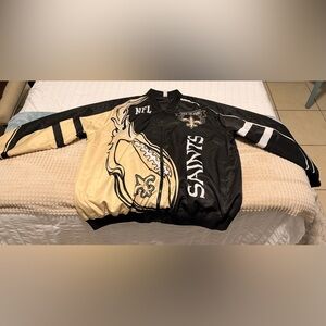 New Orleans Saints Black and Gold Varsity Bomber Jacket